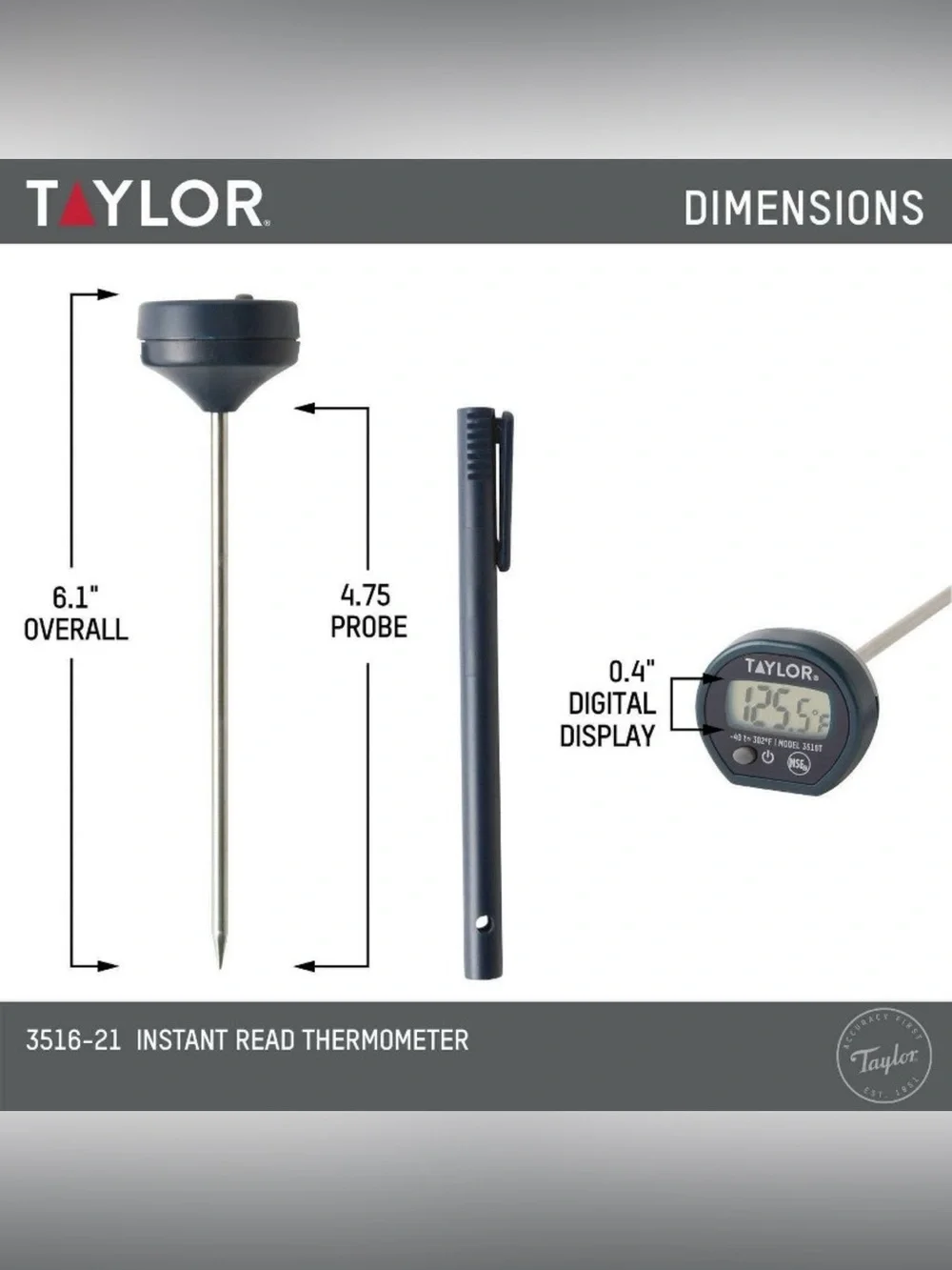 Brand New Taylor Digital Instant-Read Pocket Kitchen Meat Cooking Thermometer